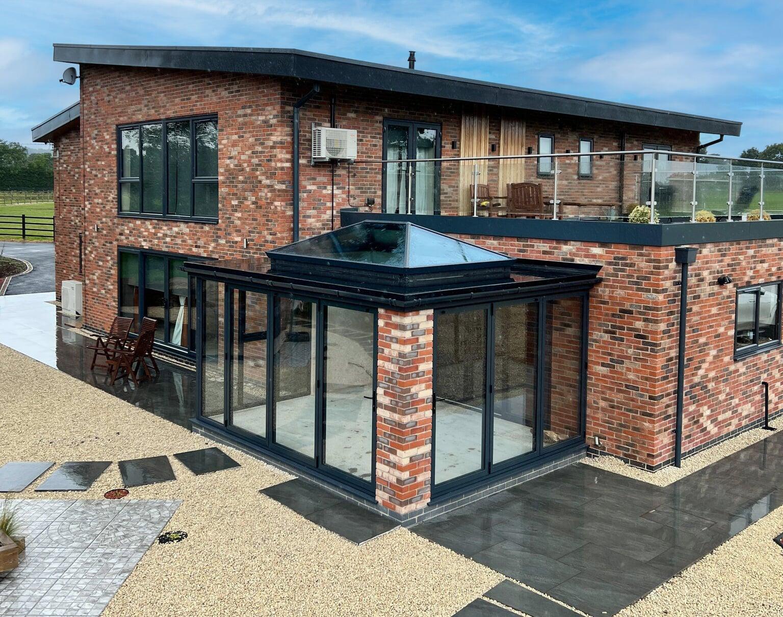 Light Weight Flat Orangery Roof with Roof Lantern